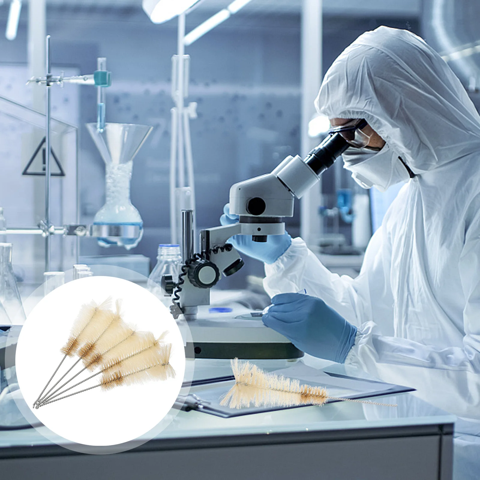 5 قطعة فرشاة أنبوب الاختبار النايلون عالية الأداء قارورة المختبر الأنظف مخروطي Erlenmeyer قارورة الغليان تنظيف فرشاة