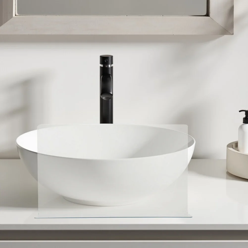 2 قطعة حوض الاستحمام الشفاف سبلاش الحرس شفافة مقاوم للماء بالوعة الحمام حاجز المياه للمطبخ المرحاض دش حوض الزاوية #3