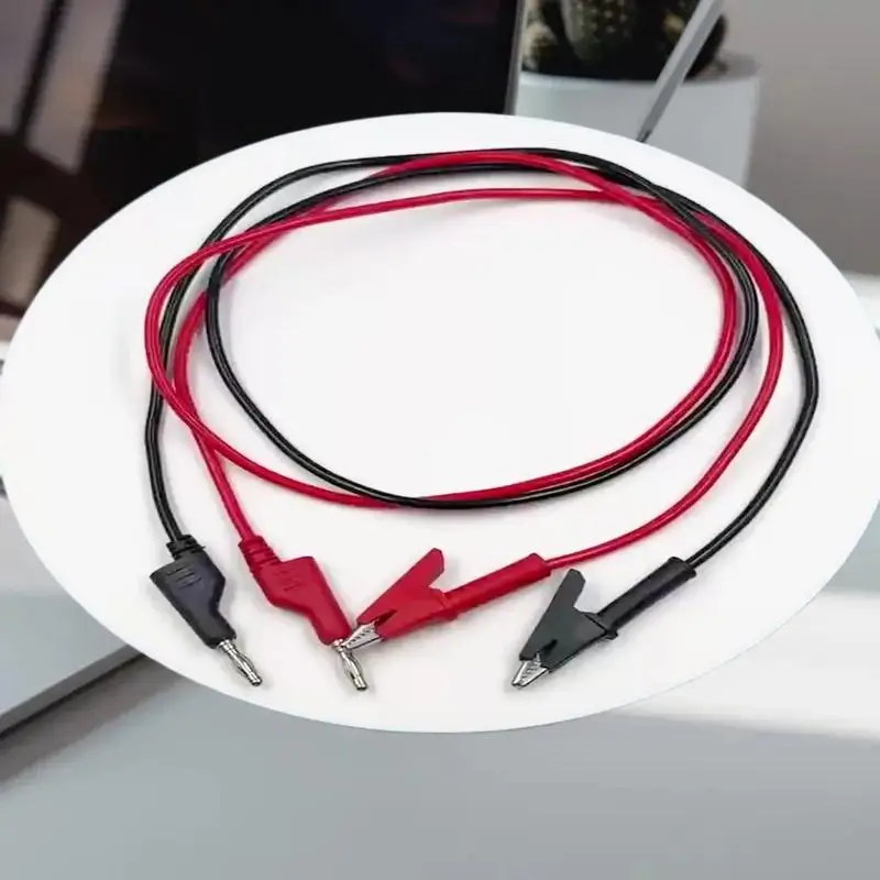 1/2Pcs Double End Test Lead Wire Line Electrical Voltage 4mm Banana Plug Alligator Clip Crocodile 15A Multimeter DIY Test Wires view 2
