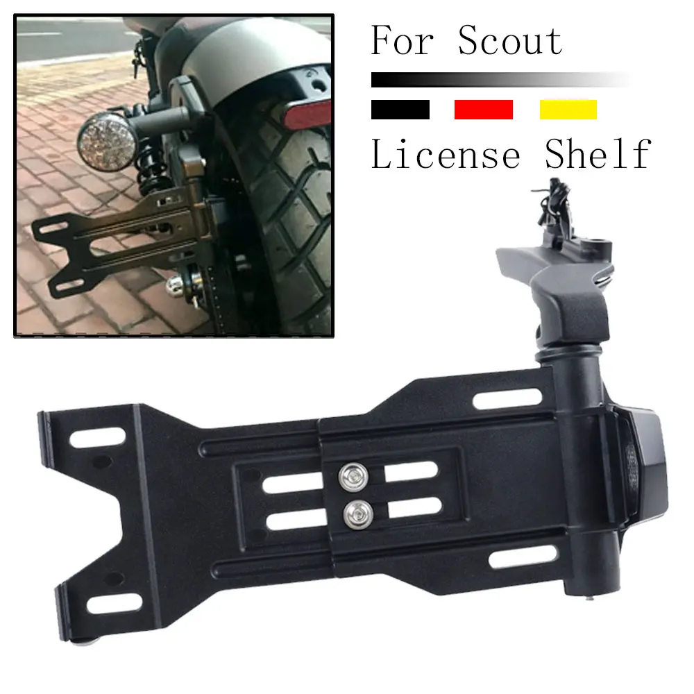 Motorcycle Accessories Adjustable License Plate Mount For Indian Scout Bobber Twenty Sixty Rogue Chief Bobber Dark Horse Limited