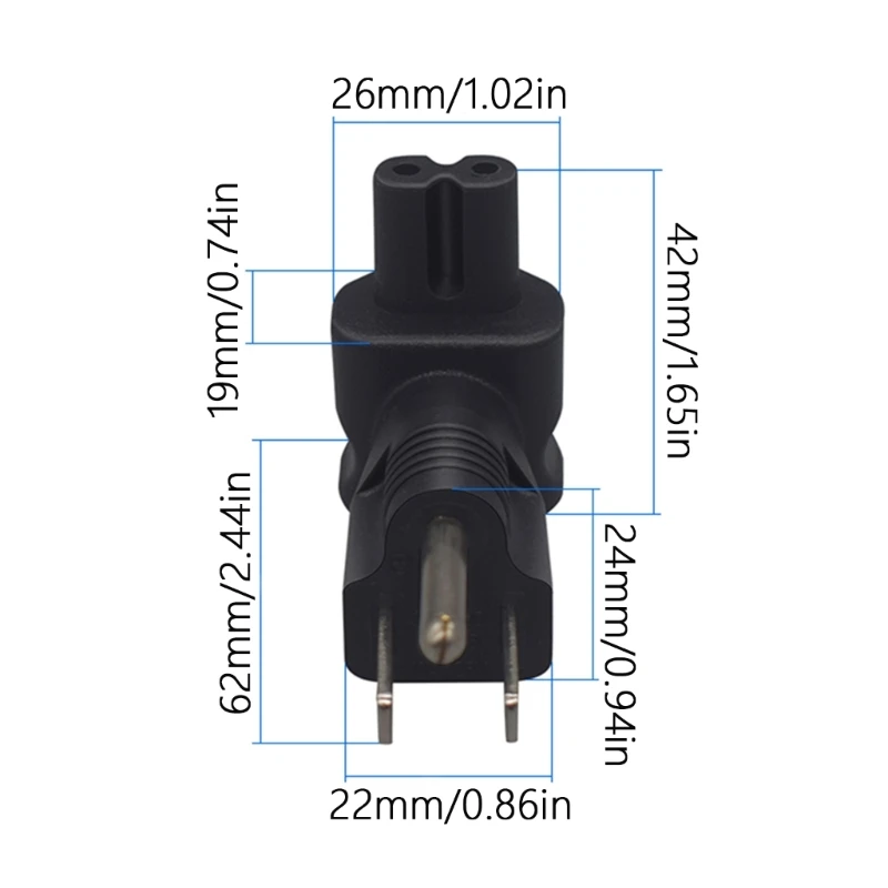 Nema 5-15P to C7 Power Conversion Plug Figure 8 Socket Converters