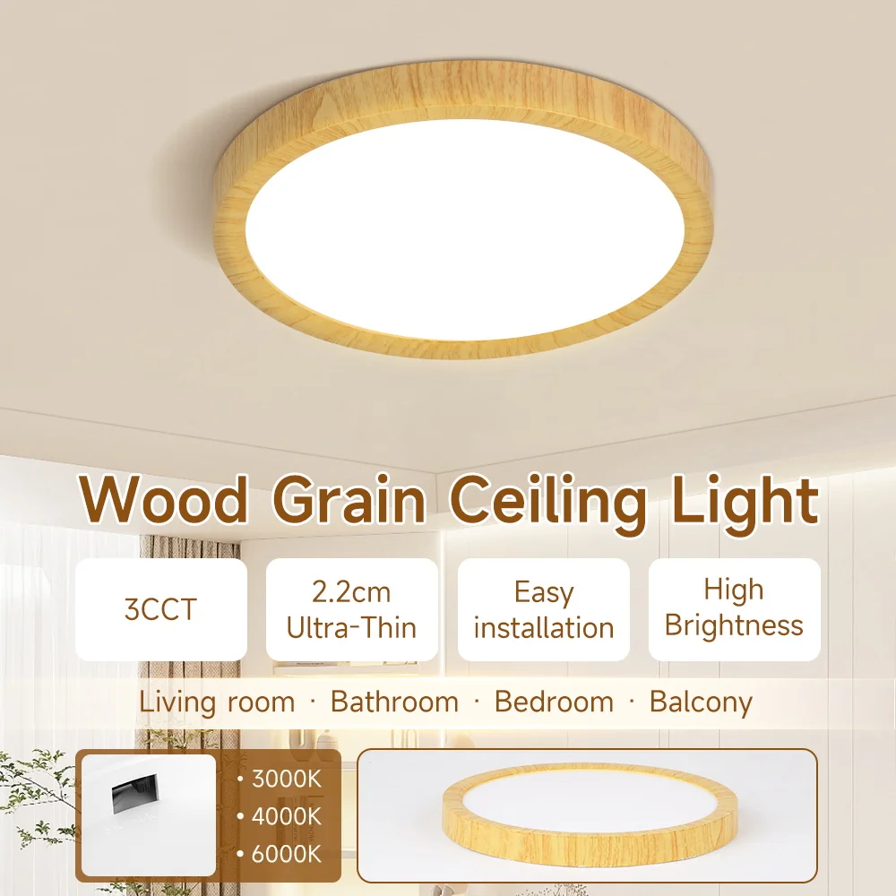 

220V 3 Colors Ceiling Lighting Indoor Panel Led Bedroom Lamp for Living Room Decor Kitchen Chandelier Led Ceiling Lamp 20/30/40w
