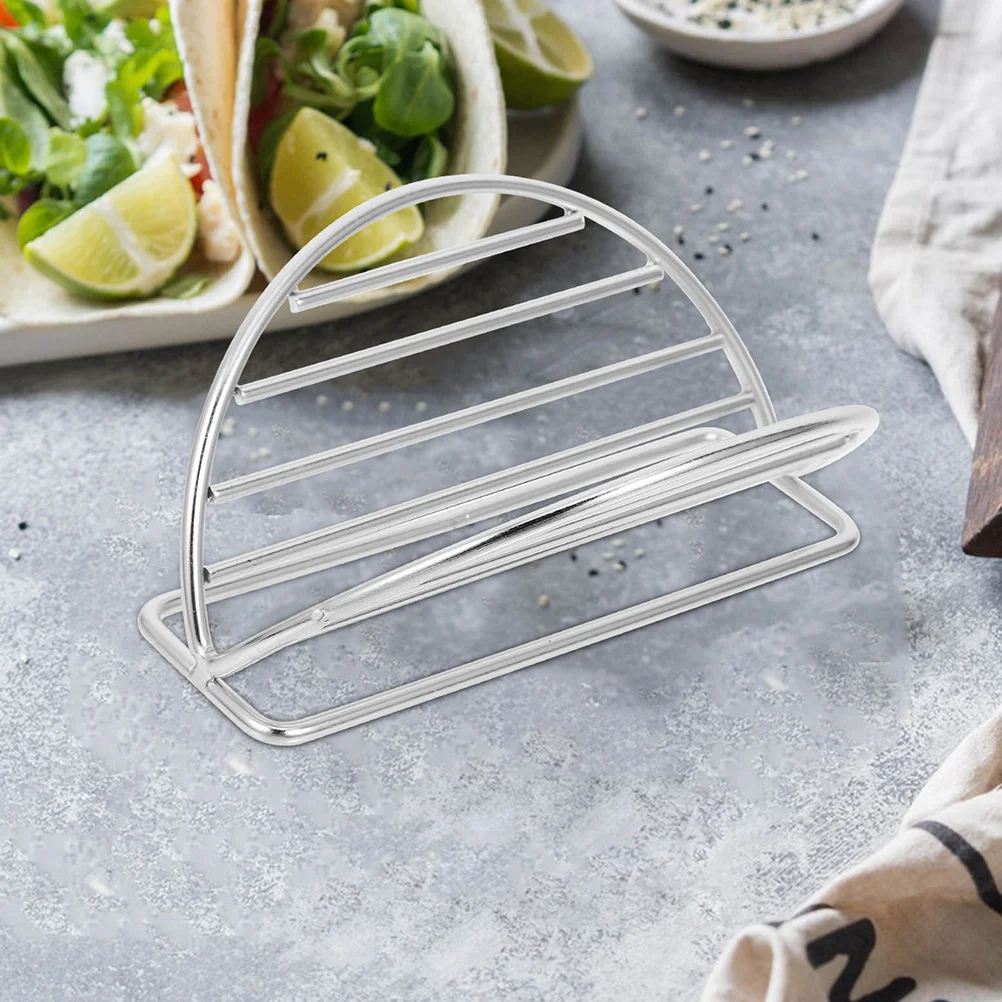 

2Pcs Stainless Steel Taco Holder Stand Multifunctional Taco Tray for Serving Tacos Sushi Rolls Desserts Tacos Stand