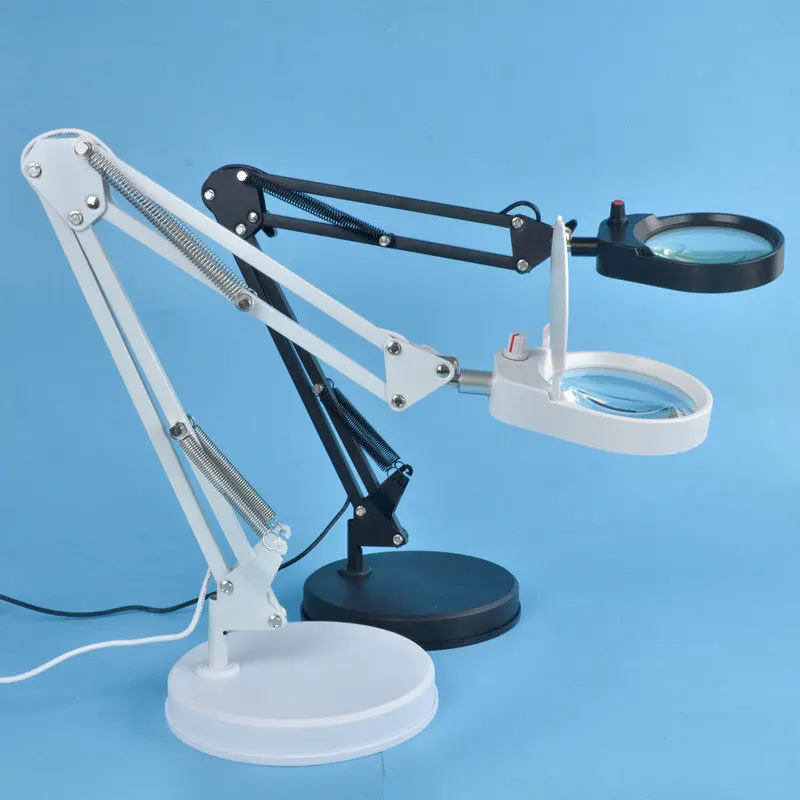 LED Welding Magnifying Glass 10X 20X Glass Lens Auxiliary Loupe Desktop Magnifier Third Hand Soldering Repair Tool Magnifier