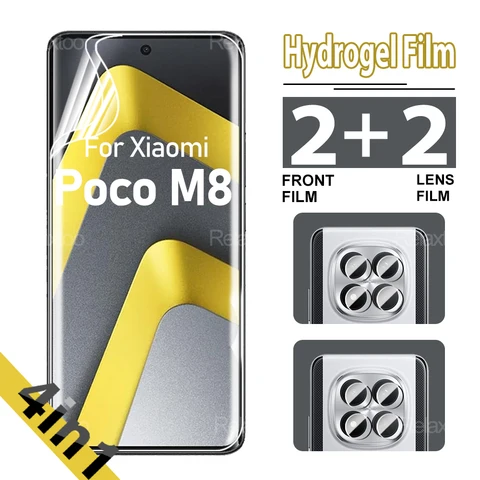 Гидрогелевая пленка 4-в-1 с полным покрытием для Xiaomi Poco M8 Pro 5G M8 2026, защитная мягкая пленка для mi Poco M8Pro, защитная пленка для экрана и объектива
