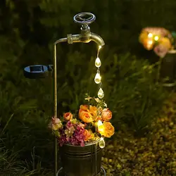 Luci a LED per irrigazione solare, lanterna per fioriera in ferro, luci per esterni da giardino impermeabili, decorazione da giardino, lampada da paesaggio