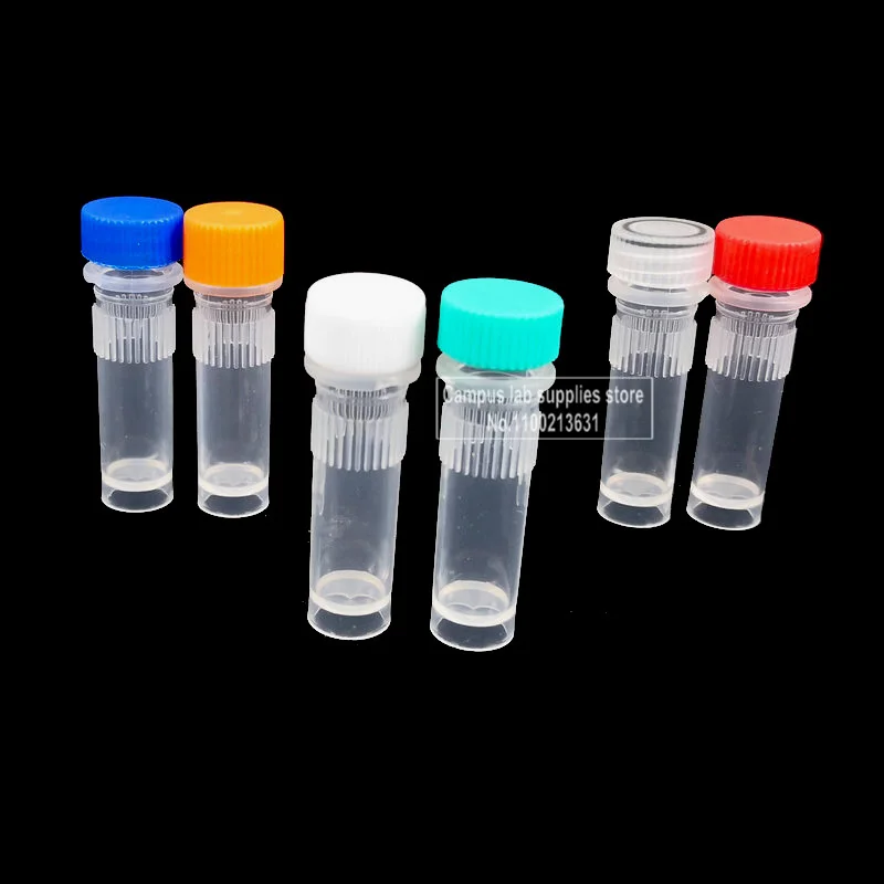 

500pcs/bag Plastic Freezing Tube, 1ml Cold Storage Tube with Flat Bottom and Screw Mouth for Laboratory Research