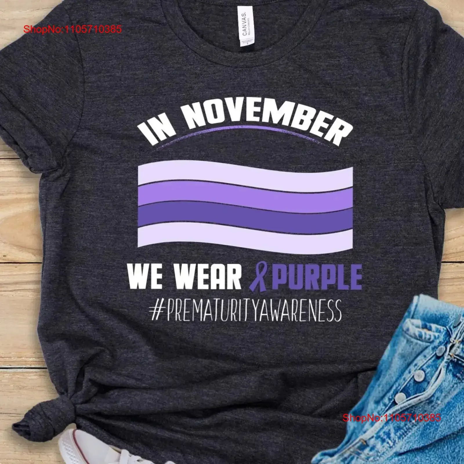 Prematurity Awareness T Shirt In November We Wear Purple March For Babies World NICU Staff vintage Washed Stylish Casual