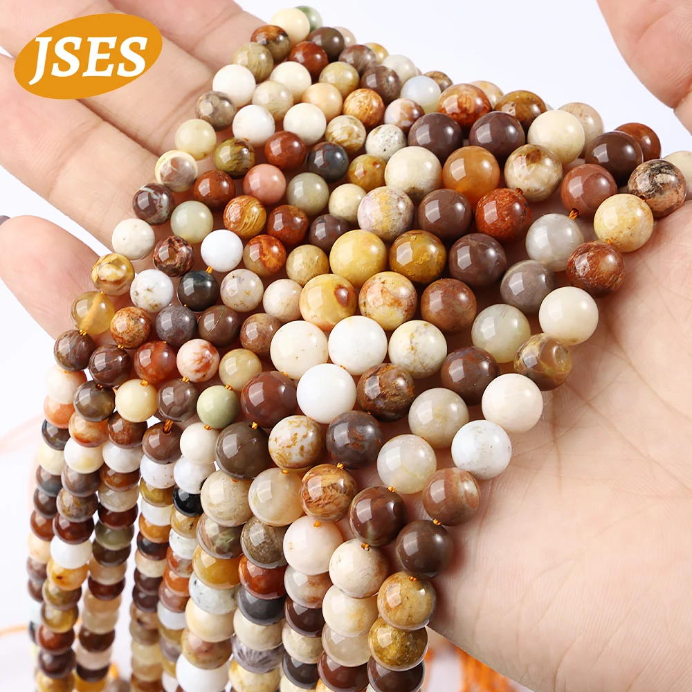 التخليص الأحفوري الطبيعي المرجان خرز من اليشم أقحوان فضفاض Jsaper الخرز لصنع المجوهرات قلادة سوار ذاتي الصنع ستراند 15"