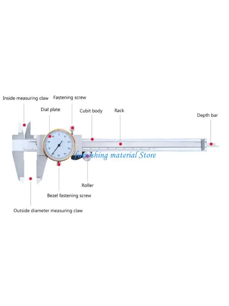 

Y5GD Adjustable Carpentry Tools Vernier Caliper Measuring Micrometer Ruler with Watch
