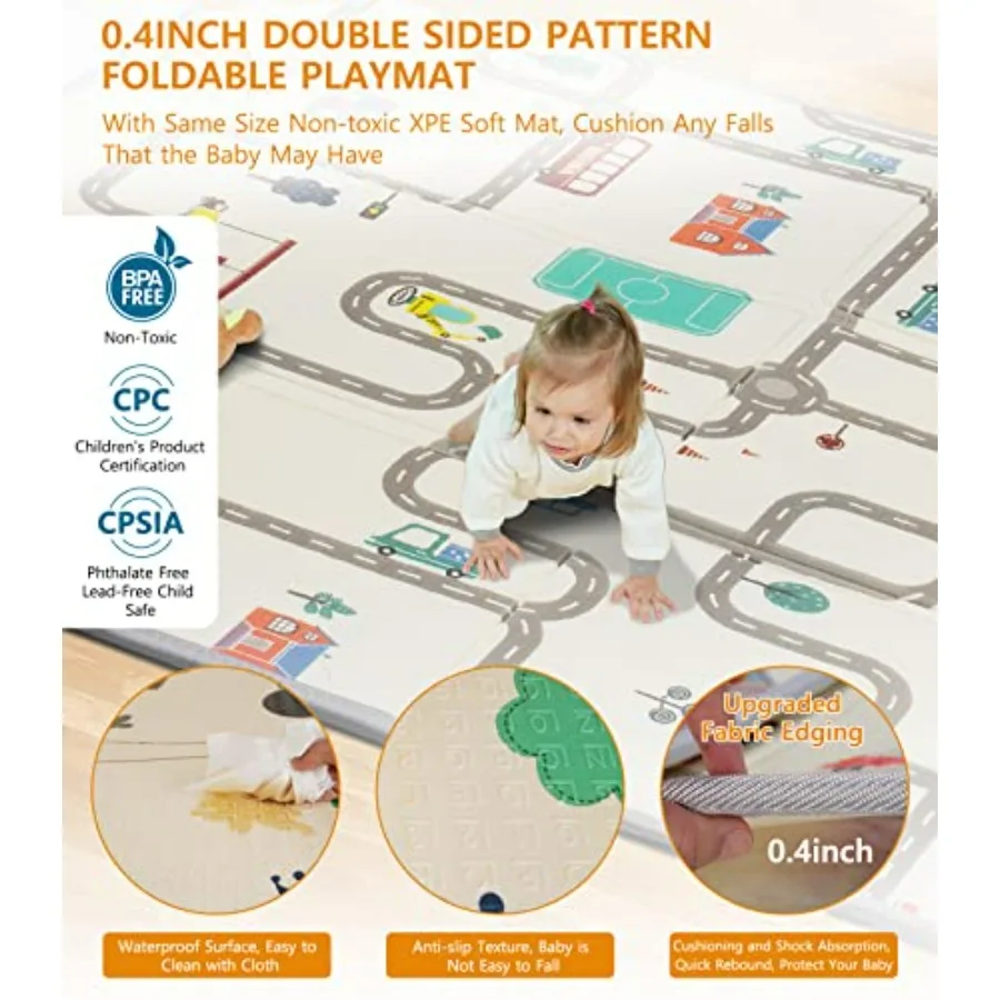 Box per bambini con tappetino Grande cortile da gioco per bambini per bambini BPAFree Non tossico Sicuro Senza spazi vuoti Playards per neonati Interni ed esterni Extra L