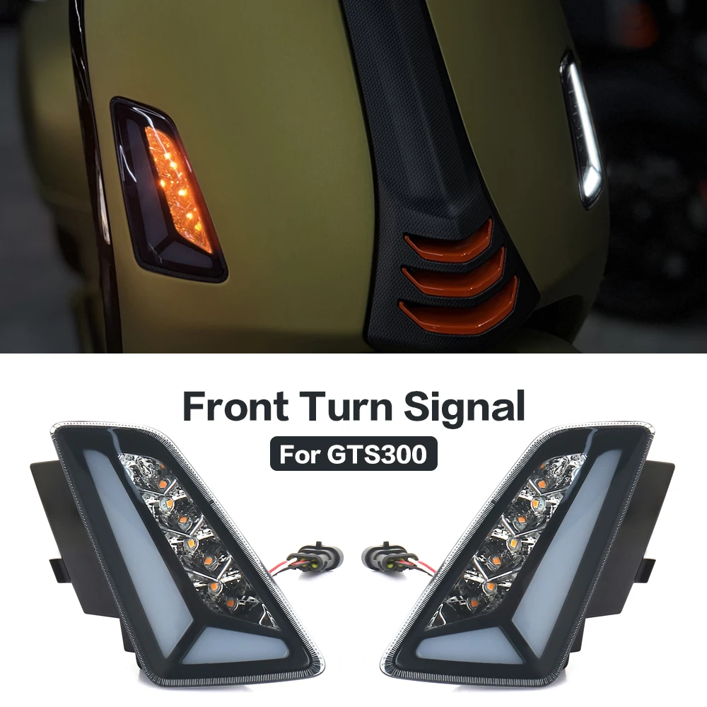 

New Front Rear Turn Signals Blinker Daytime Running LED Light For Vespa GTS 300 GTS300 Motorcycle Accessories 2023-2025 Set