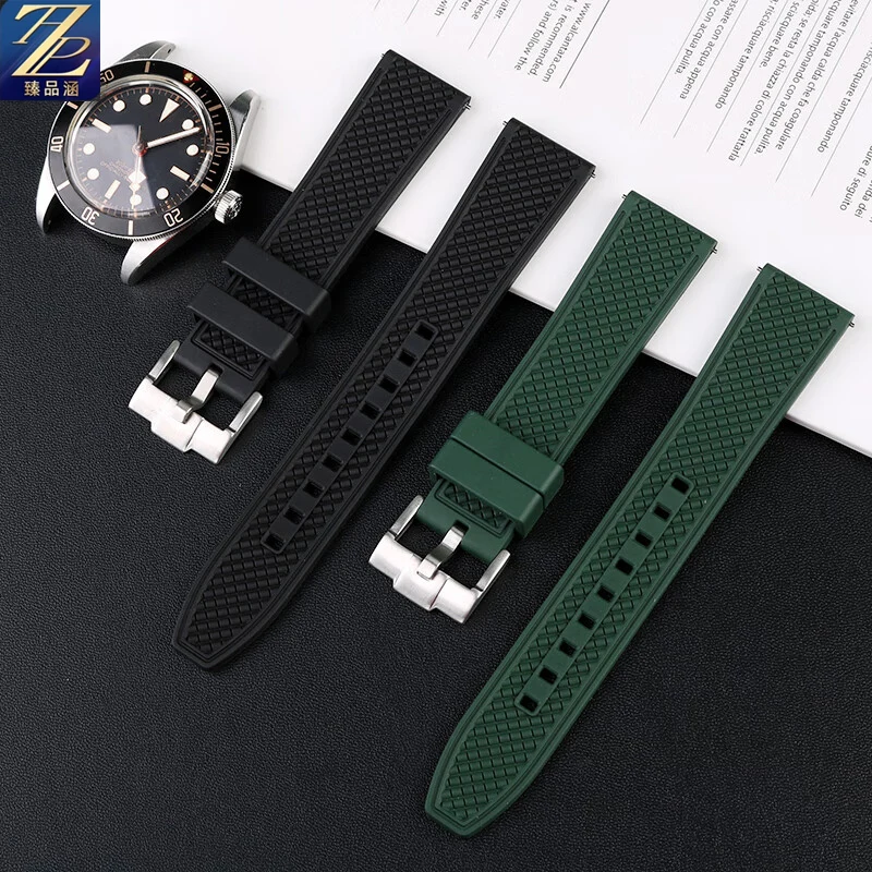 For Tudor Biwan series M79030N M79030b watch 39mm dial modification metal adapter fluororubber watchband curved interface 20mm