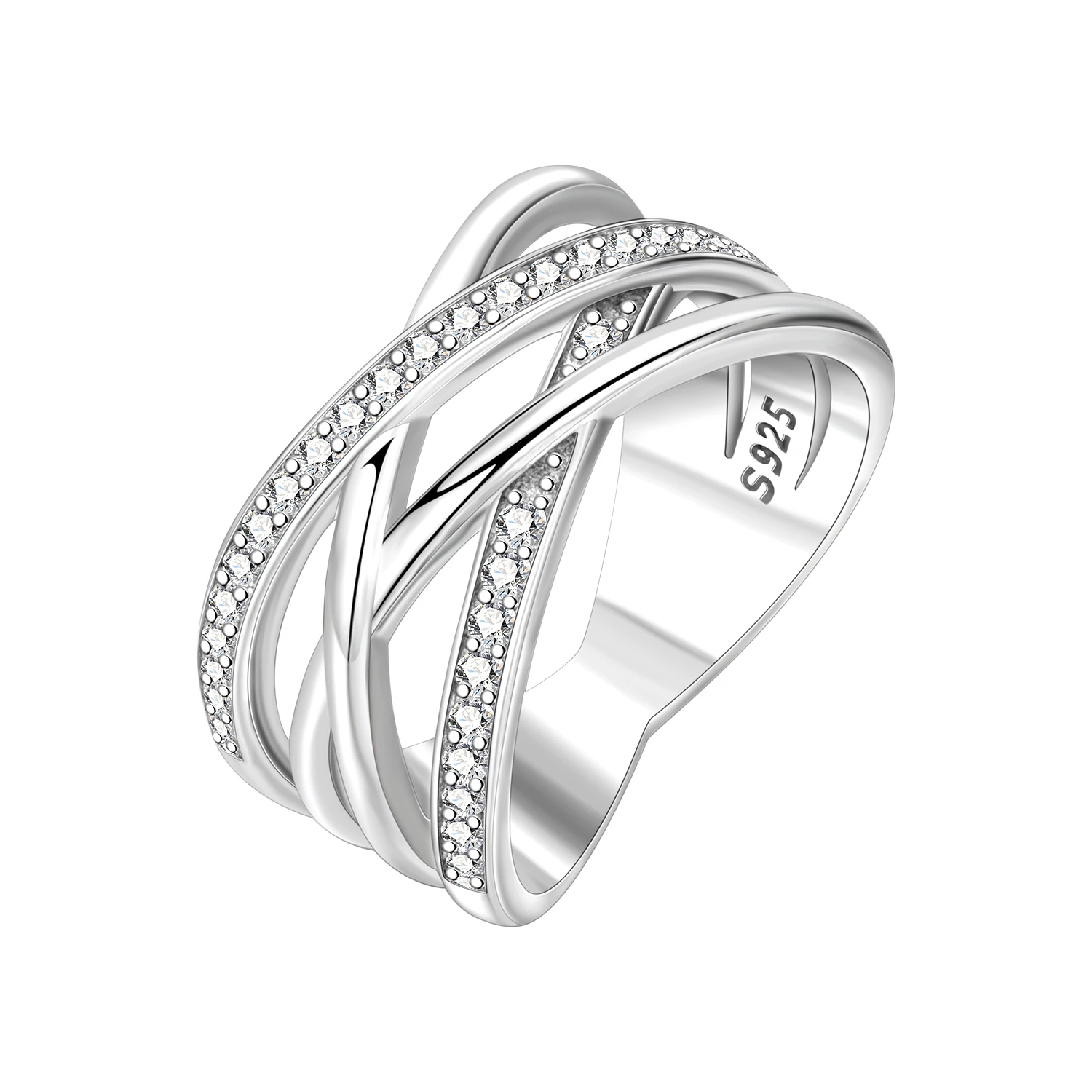 Orstarry S925 Sterling Silver Multi Ring Woven Closed Ring For Women Finger Ring Personality Jewelry Party Trendy Gifts