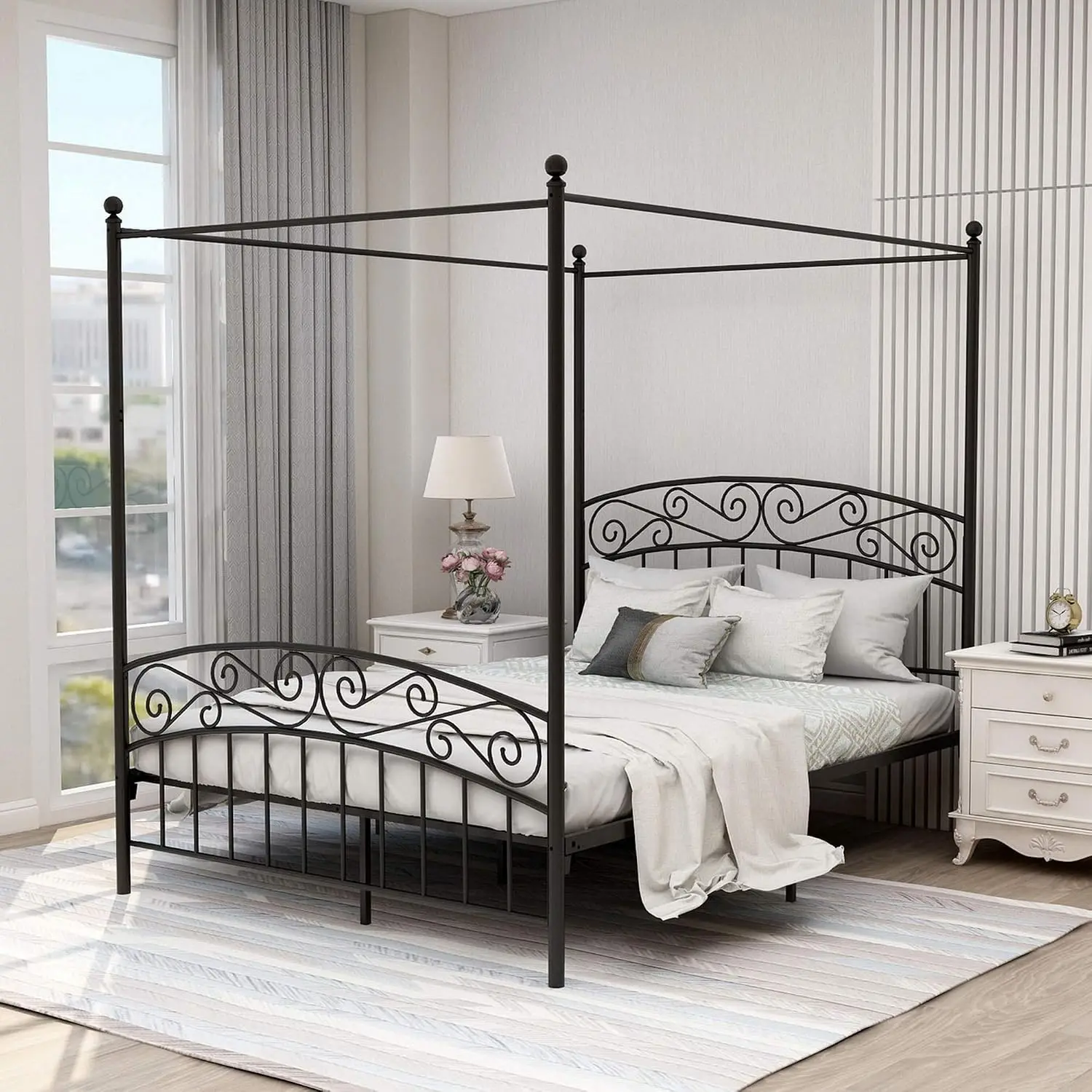 Canopy Bed Frame Metal Queen - Queen Size Metal Canopy Bed Frame