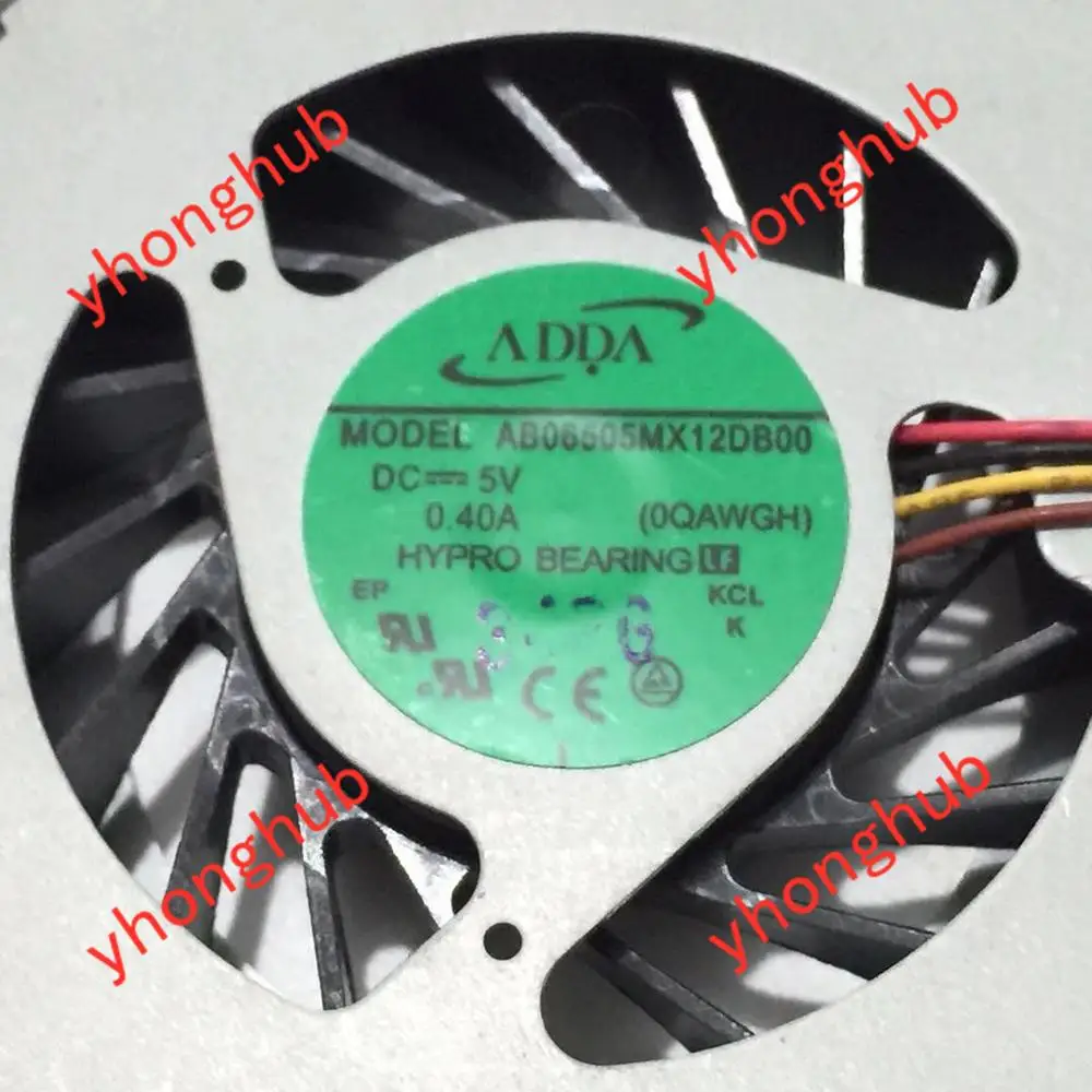 ADDA AB06505MX12DB00 0QAWGH Server DC 5V 0.40A 4สายพัดลมทำความเย็น