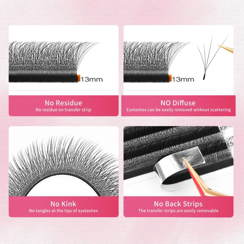 フォックス 4D ラッシュエクステンションブラックブラウン既成ファンまつげエクステンションソフト個別ボリュームつけまつげメイクアップツール