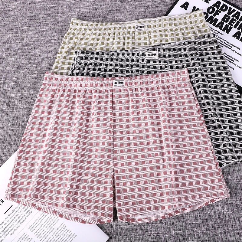 

3-Pack Men's Cotton Boxer Shorts, Classic Plaid Loose Fit Breathable Underwear for Men