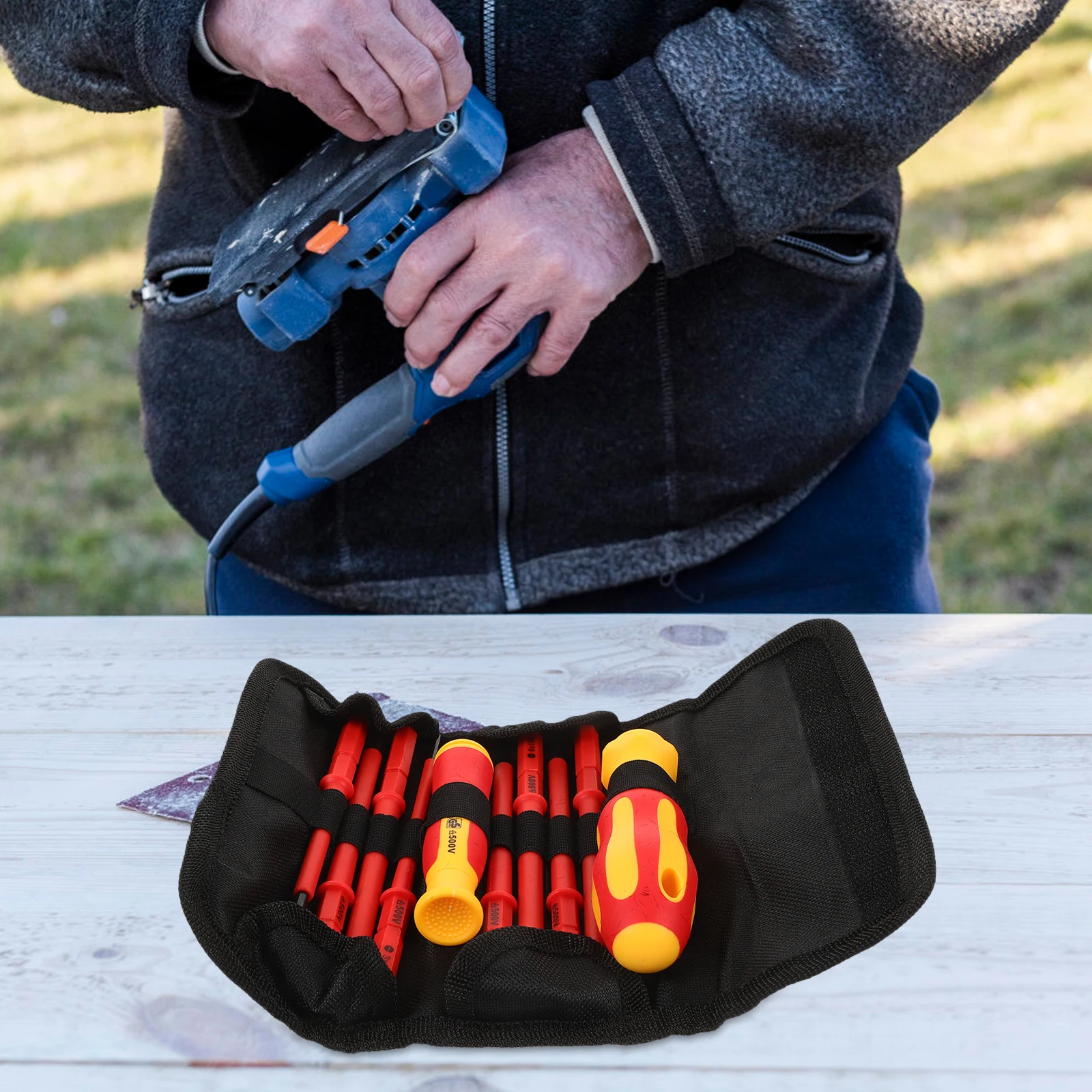 

1Set Insulated Screwdriver Set Electrician Screwdriver Kit Electrical Tools for Maintenance Home Repair Screw Holder Slotted