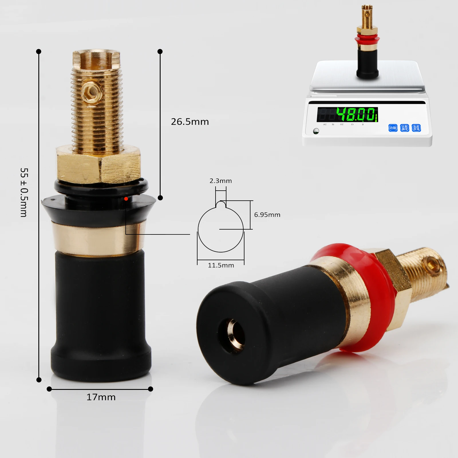 4pcs Speaker Binding Post Amplifier Terminal banana Connectors Speaker Binding Post Banana Plug Solderless Polygon