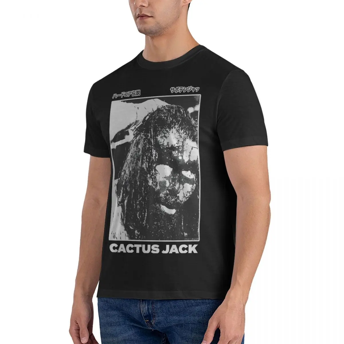 Vintage Cactus.Jack W.W.E - T-Shirt Men Round Neck 100% Cotton T Shirts Smackdown Short Sleeve Tees New Arrival Tops