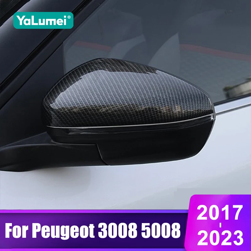 

For Peugeot 3008 5008 GT 2017 2018 2019 2020 2021 2022 2023 3008GT Car Rearview Mirror Side Molding Cover Shell Accessories