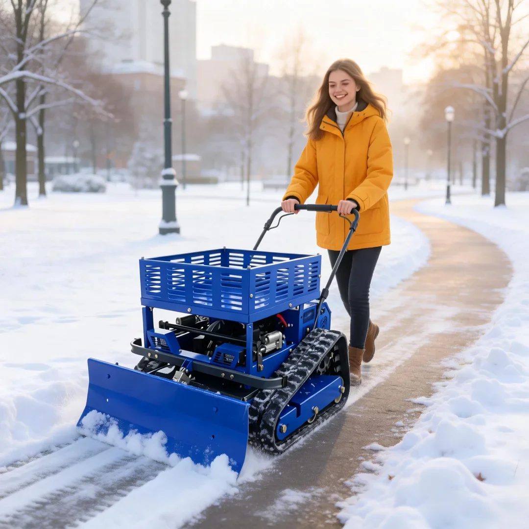 

Customized Cordless Industrial Lawn Mower with Flail Cutting Remote Control Snow Pusher Storage Rack for Farm & Garden