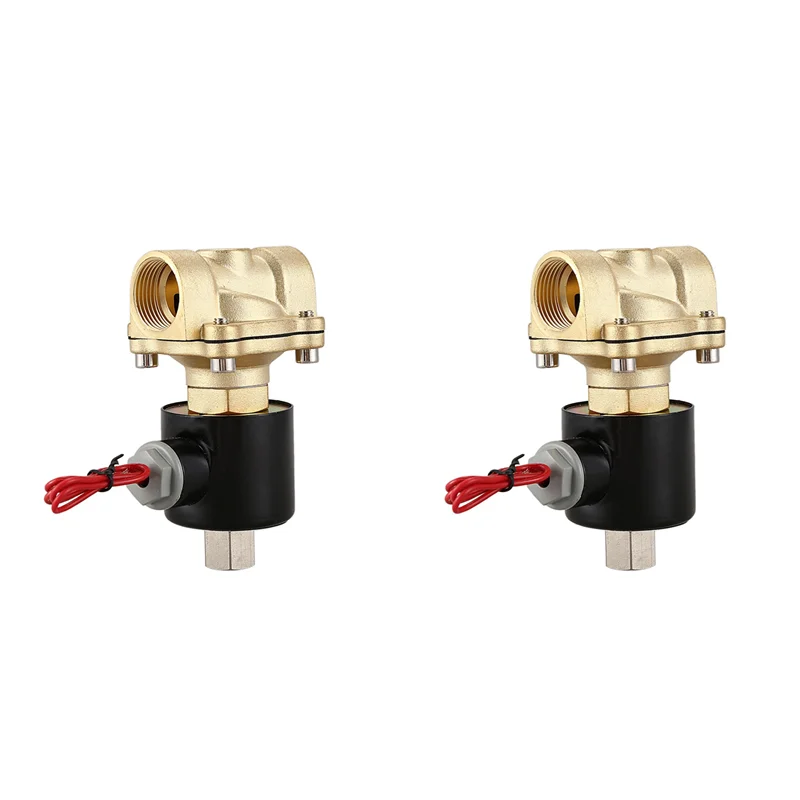 

A20F-2Pcs 3/4Inch DN20 Normally Open N/O Brass Electric Solenoid Valve 220V Pneumatic Valve For Water Oil Gas