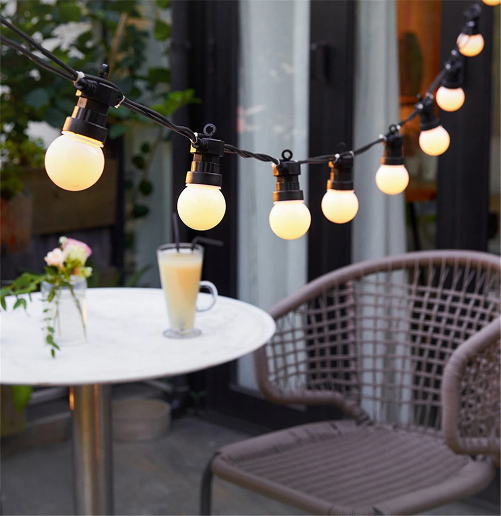 G50 Bulbs 5M 10M Outdoor Fairy String Lights 24V Voltage Waterproof Commercial Grade Christmas Garland For Garden Wedding