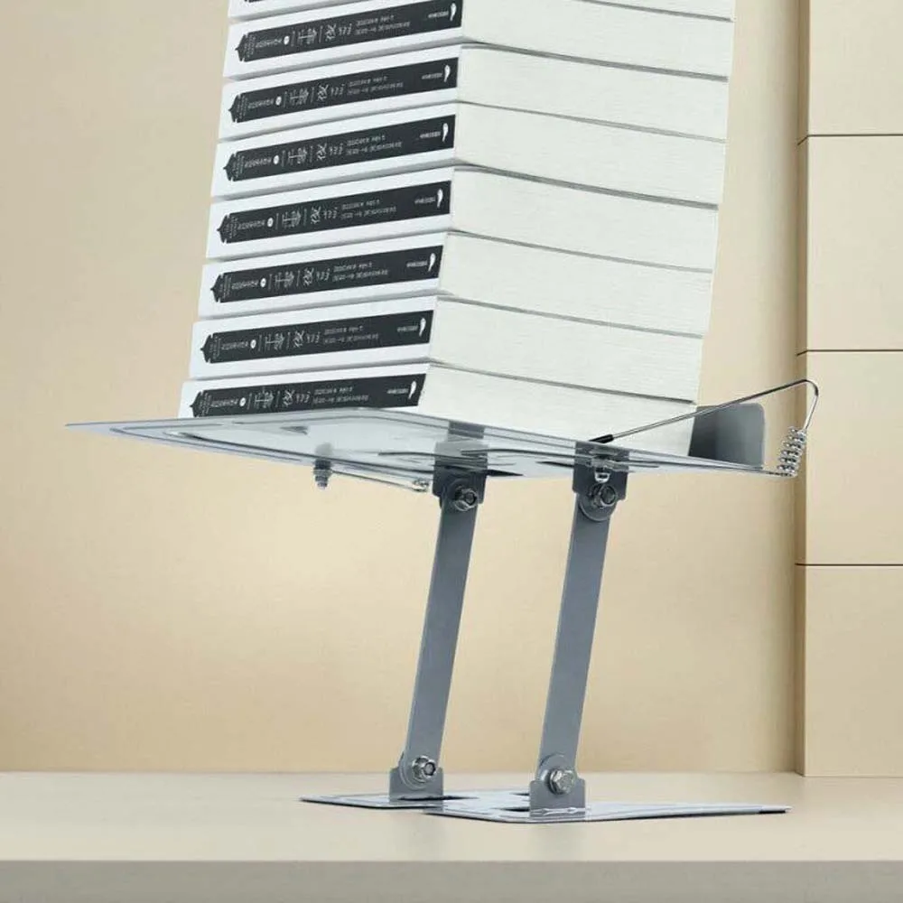 Laptop Riser Full Metal Reading Stand Rotating Adjustable Book Holder Dual Arm Mechanical Bookstand Gift