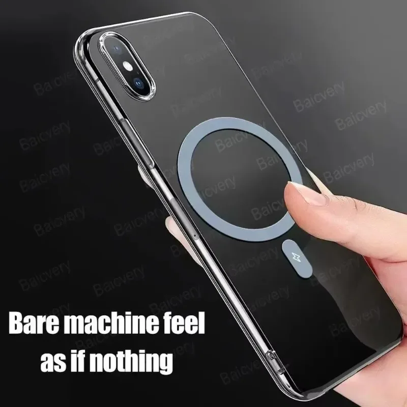 Capas For Realme 14 Pro 5G RMX5056 Pro+ Plus RMX5051 Transparent Clear Soft TPU Cover With Magnetic Sticker