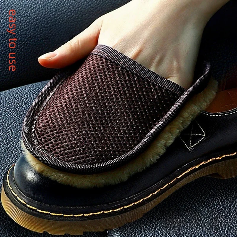 

Glove Type Shoe Polishing Cloth Soft Plush Cotton Cleaning Towel Universal Leather Shoe Care Shine Brush Cloth