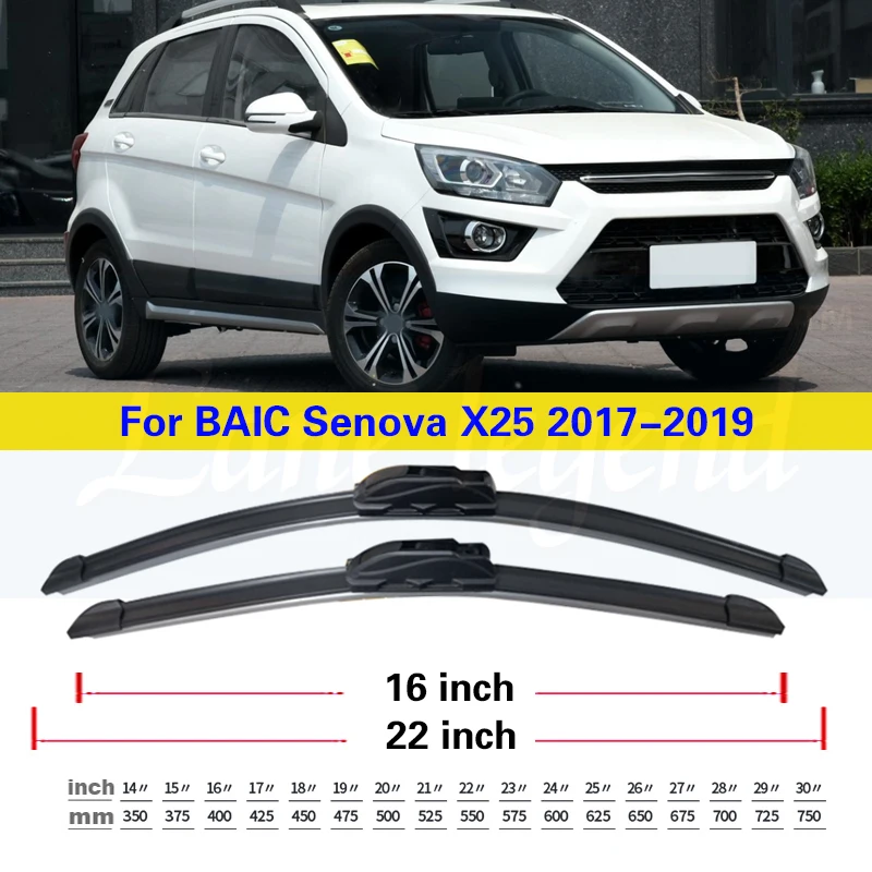 3pcs For BAIC Senova X25 2017 2018 2019 1.5L Model Car Front Rear Windscreen Wiper Blades Accessories Wiper Blade Brushes Cutter