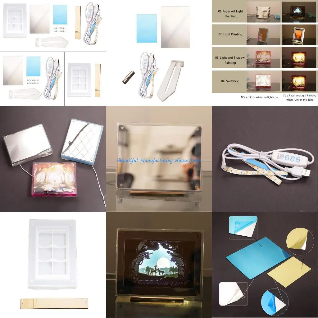 

E56A Picture Frame Silicone Mold Light Paintings for Commercial Displays