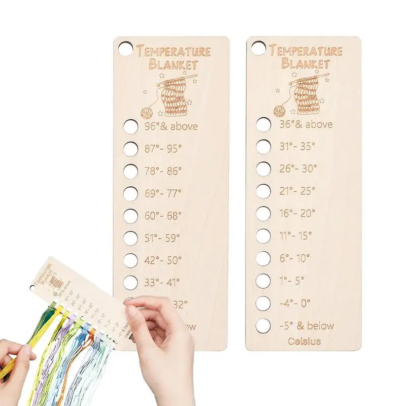 Temperatur decke wieder verwendbare Farb karte 2 stücke Decke Farb karte Referenz werkzeug Wolle Schatten Organizer Karte wieder verwendbares Holz
