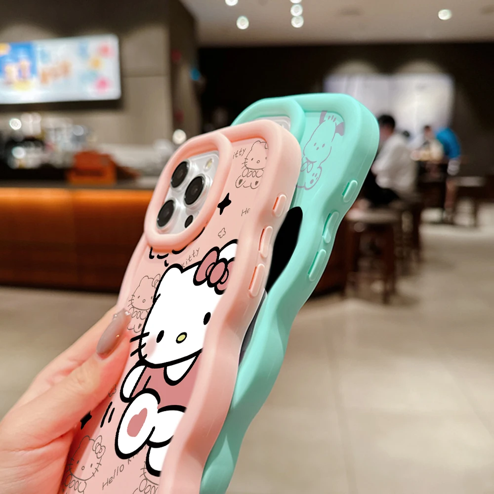 Hello Kitty Cinnamoroll Phone Case for Samsung Galaxy A55 A54 A53 A52 A51 A50 A34 A33 A32 A23 A16 A14 A12 4G 5G Wave Candy Cover