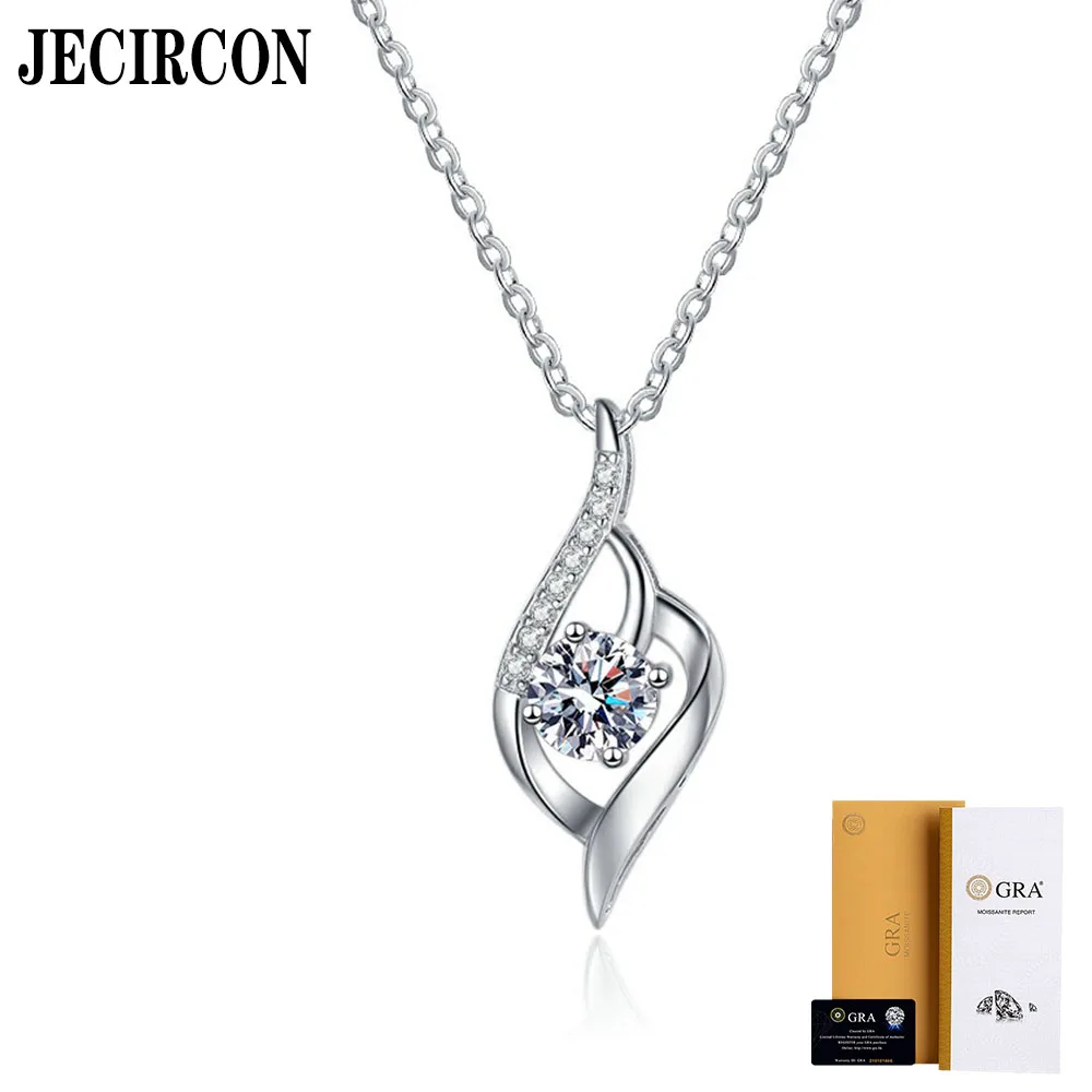 

JECIRCON S925 Sterling Silver Moissanite Necklace Cupid's Arrow Japanese and Korean Trend Pendant Clavicle Chain Student Jewelry