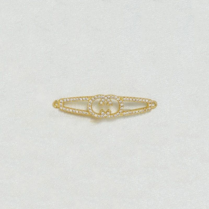 10pcs Hollow Connector for Diy Bracelet Necklace Making Part Copper Inlay Zircon Ring Pin Bow Candy Jewelry Accessorie Wholesale