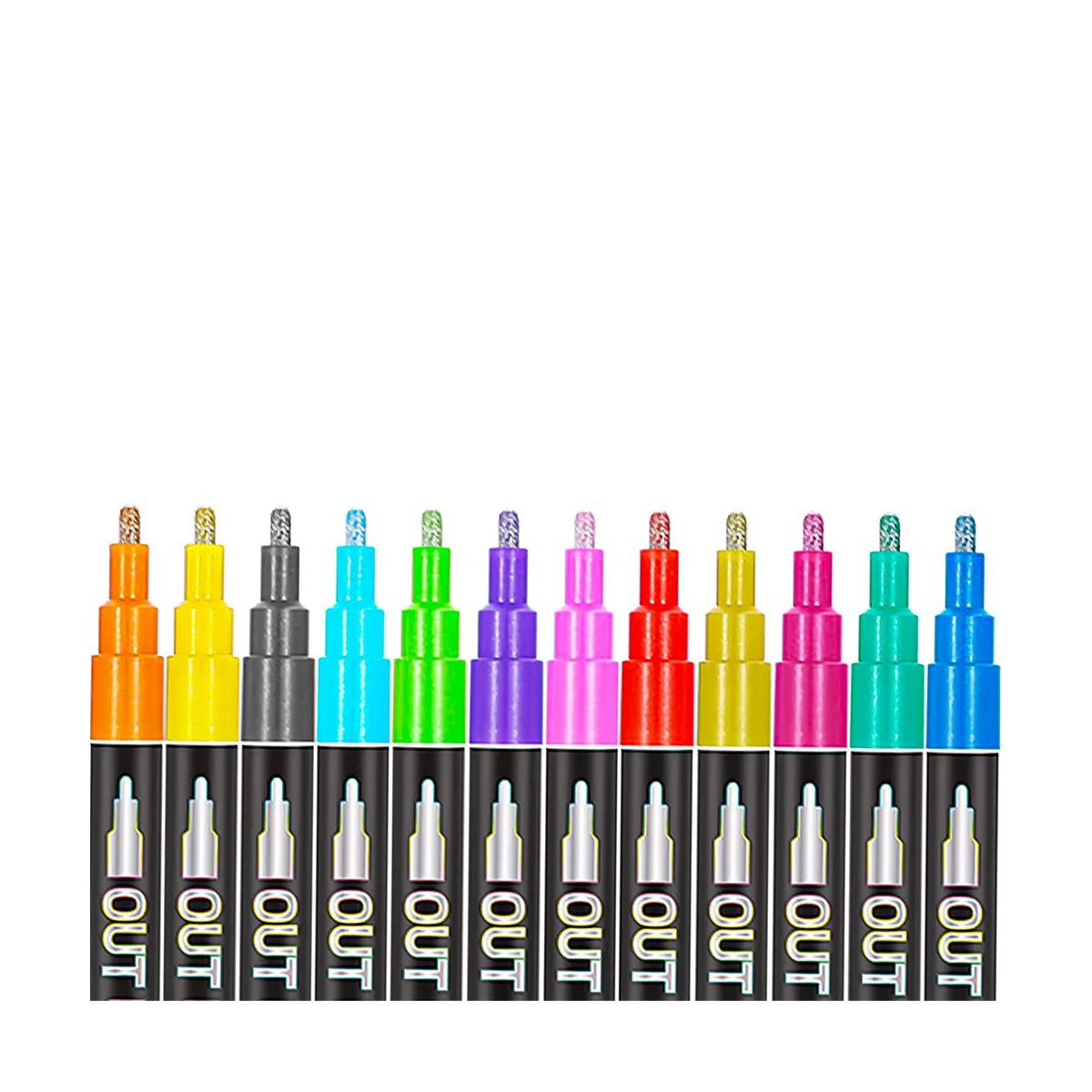 

12 цветов Подводка, акриловый маркер для рисования, ручка для рисования с блестками для дерева, камня