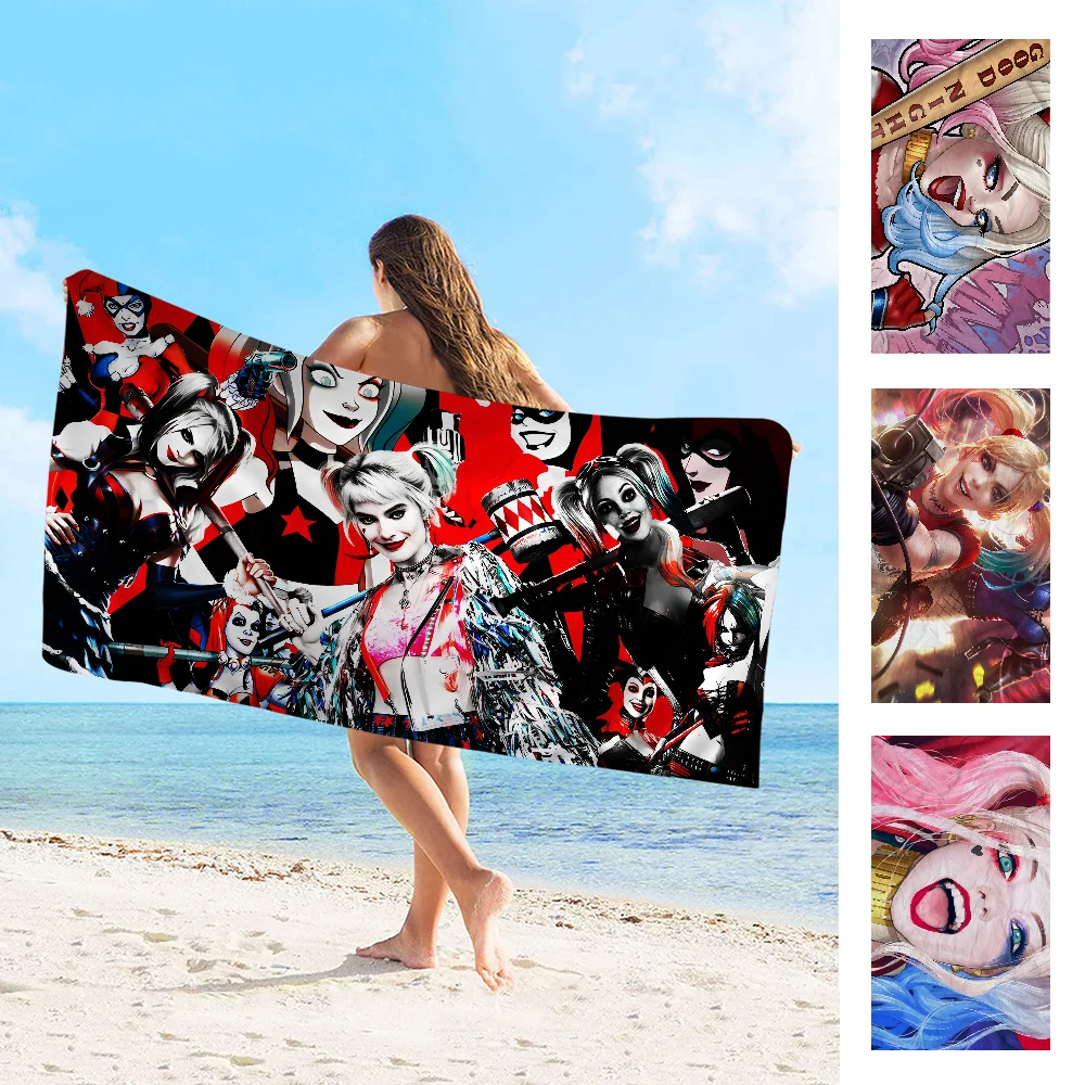 H-Harley Q-Quinn Towel Microfiber Beach Towel Absorbent Quick dry Soft Yoga Swimming Resort Mountain Climbing Towel