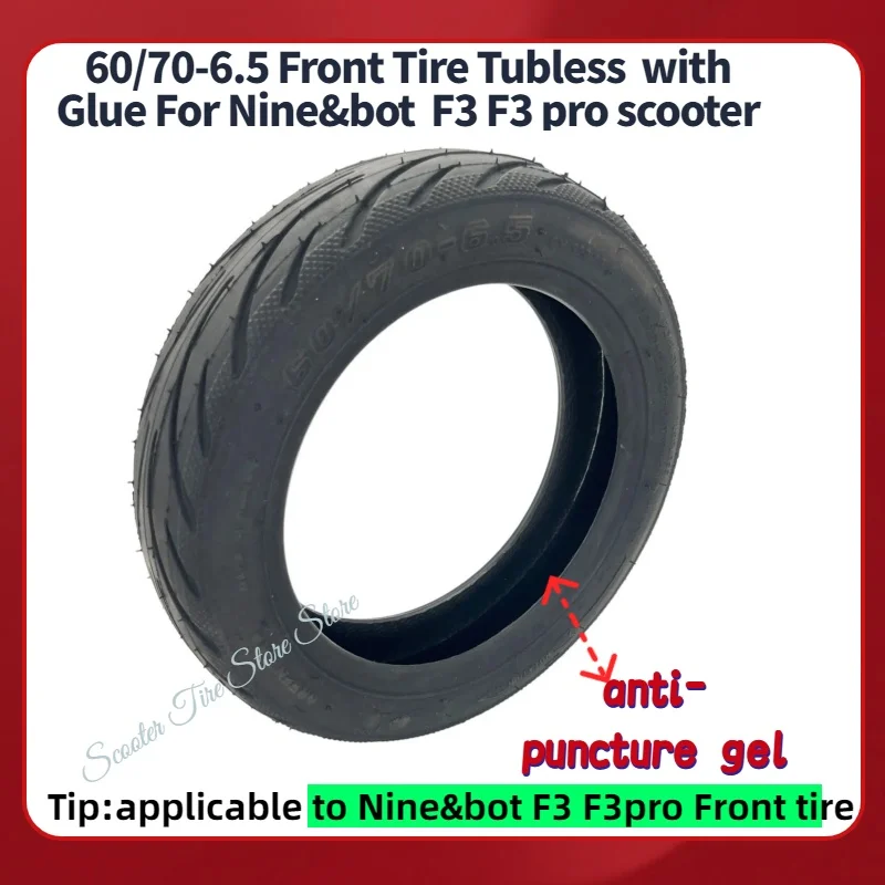 60/70-6.5 Yuanxing Vacuum Tyre with Jelly Glue for F3 F3pro Electric Scooter Front& Rear Wheel Tubeless Tire Spare Parts
