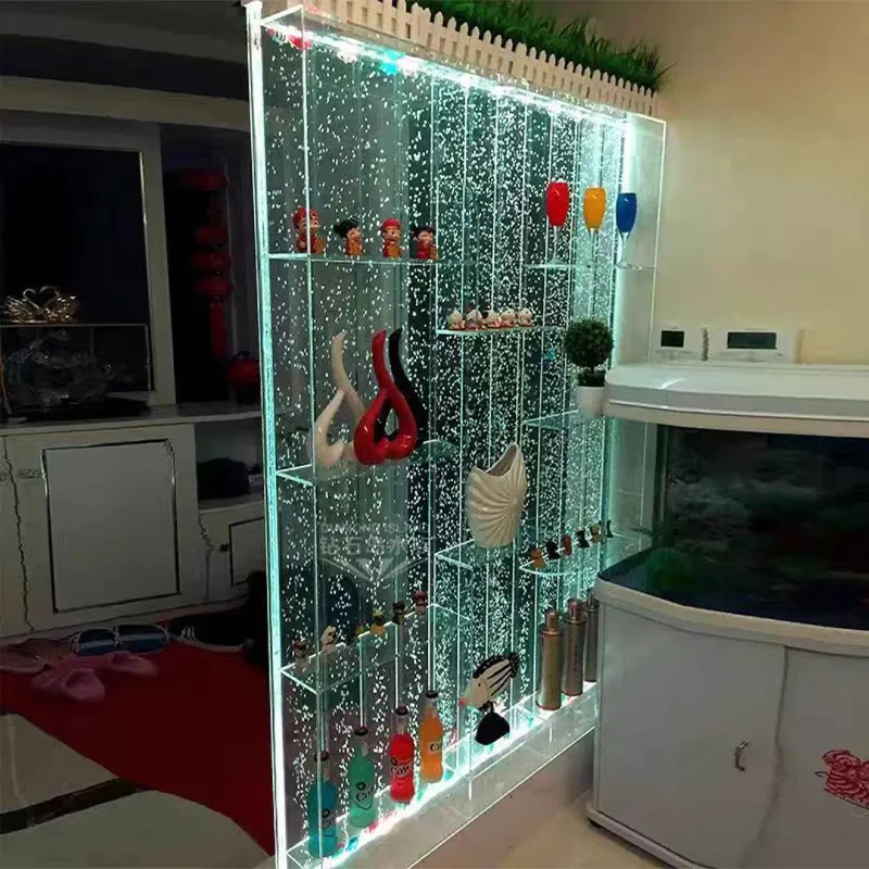 Layar lemari anggur dinding tirai air