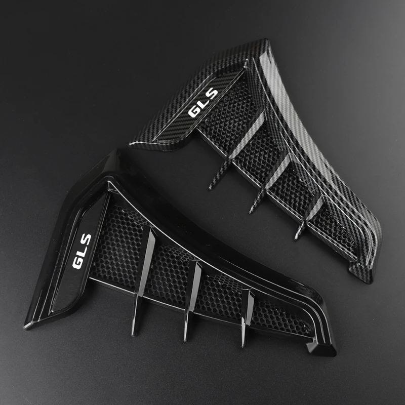 Carbon Black Car Fender Side Vents Air Flow Intake Hole Grille Sticker Cover For Mercedes Benz GLS car accesorios