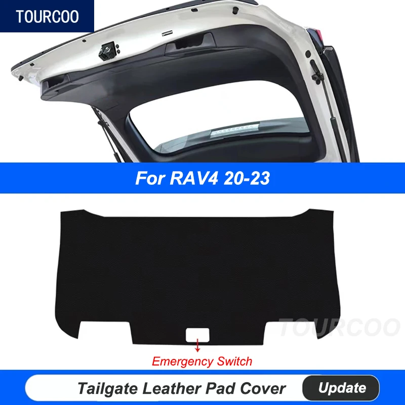 

For Toyota RAV4 2020-2023 Rear Trunk Protective Pad Mat Leather Tailgate Cover Sticker
