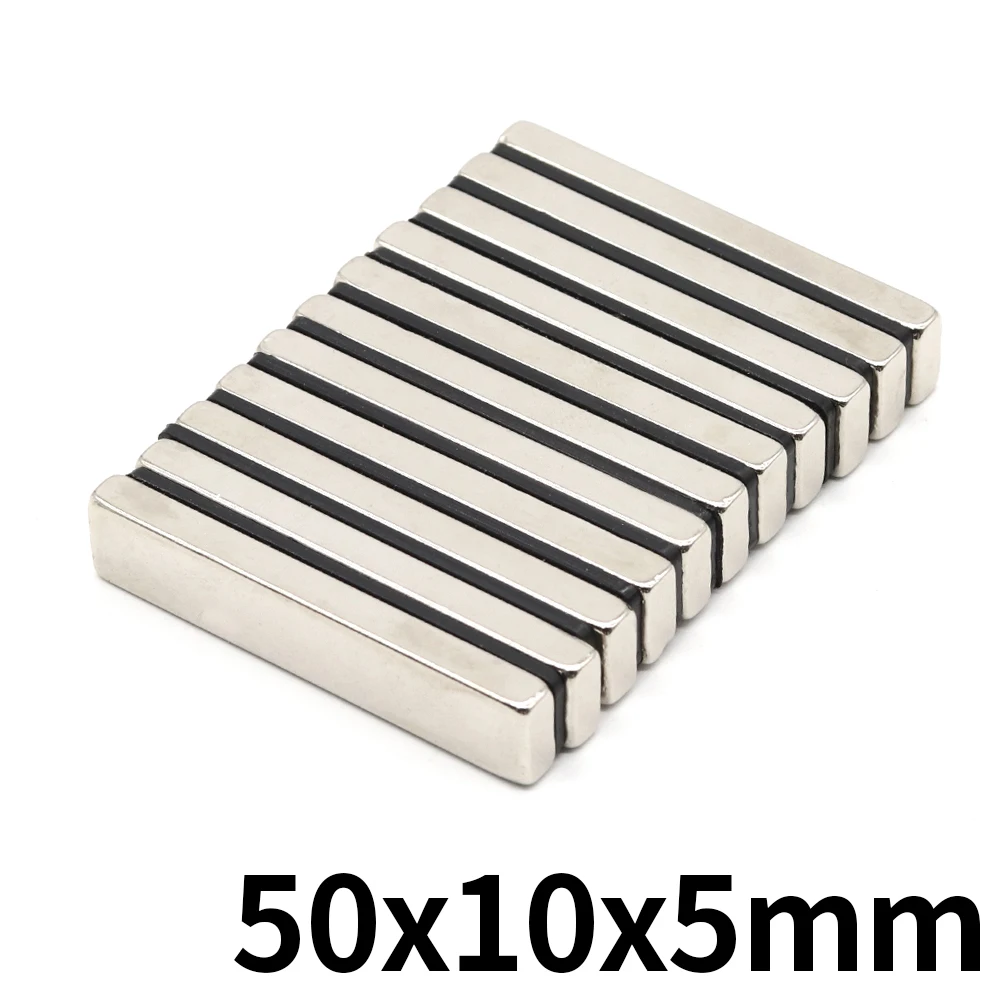 

Neodymium Magnet 50x10x5 Block 50mmx10mmx5mm N35 NdFeB Super Powerful Strong Permanent Magnetic imanes 1/2/5/10Pcs