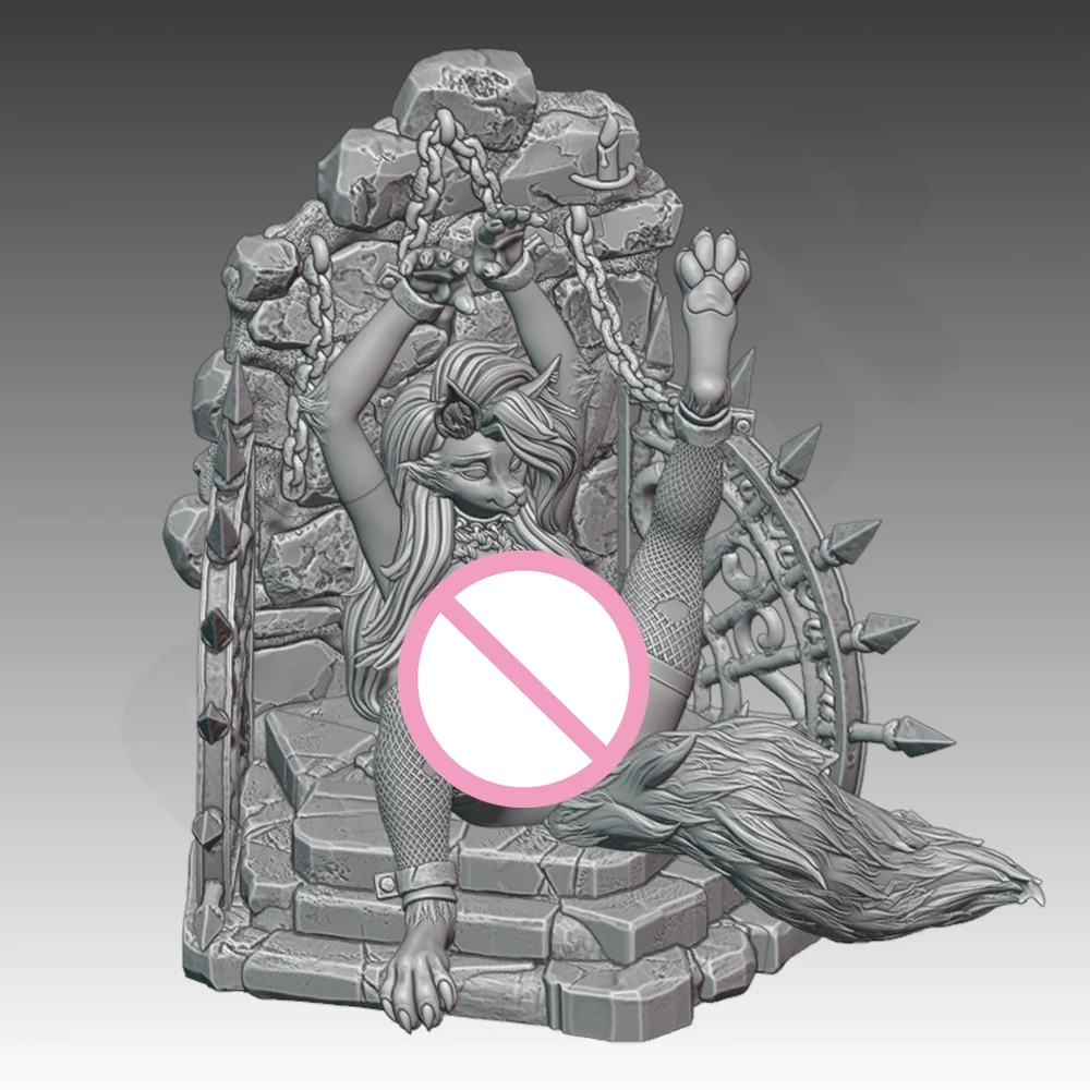 1/24 ثلاثية الأبعاد الطباعة أطقم منمذجة مثير الثعلب NSFW لونا مسجون أنيمي نموذج لجسم عدة لتقوم بها بنفسك مصغرة تخفيض تمثال اللعب غير مصبوغ #4