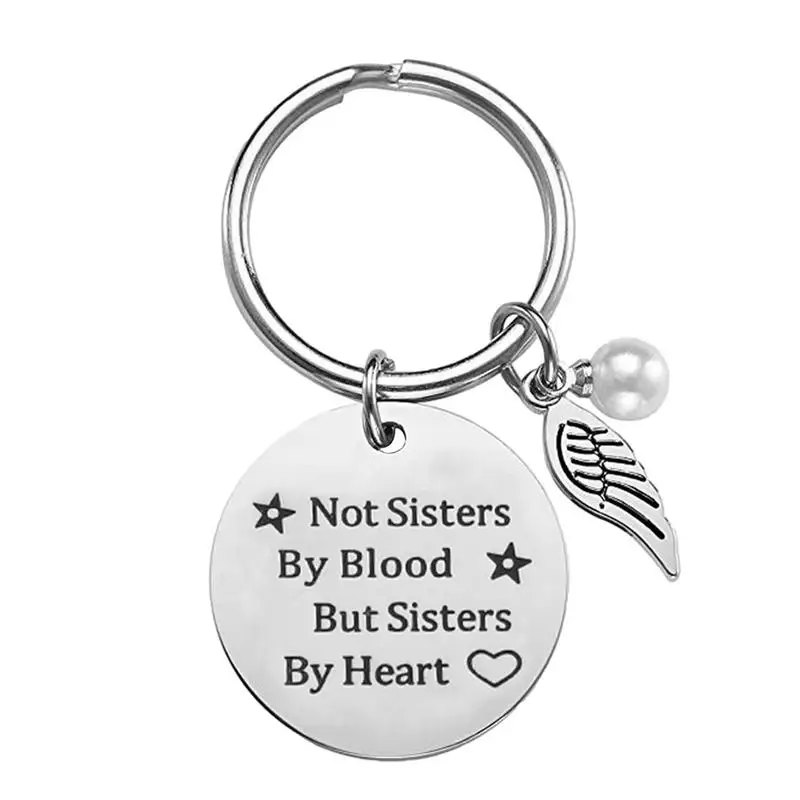 Not Sisters By Blood But Sisters By Heart Key Chain Sister Keychain Gifts Graduation Gifts Friends Keychain Friendship Gift For