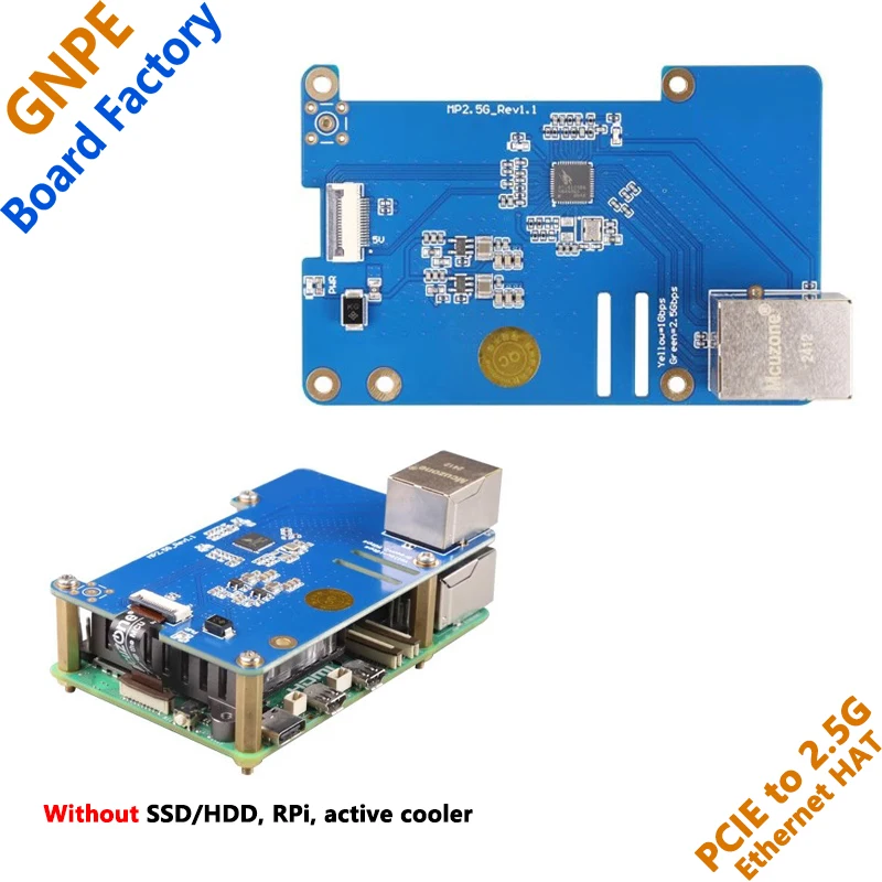 

Raspberry PI 5 MP2.5G PCIE to 2.5G Ethernet expansion board Pi5 RTL8125