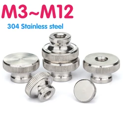 304 Stainless Steel Hand Twisted Nut High Head Knurled Nut M3M4M5M6M8M10 M12 Through Hole Blind Hole Advertising Decorative Nail