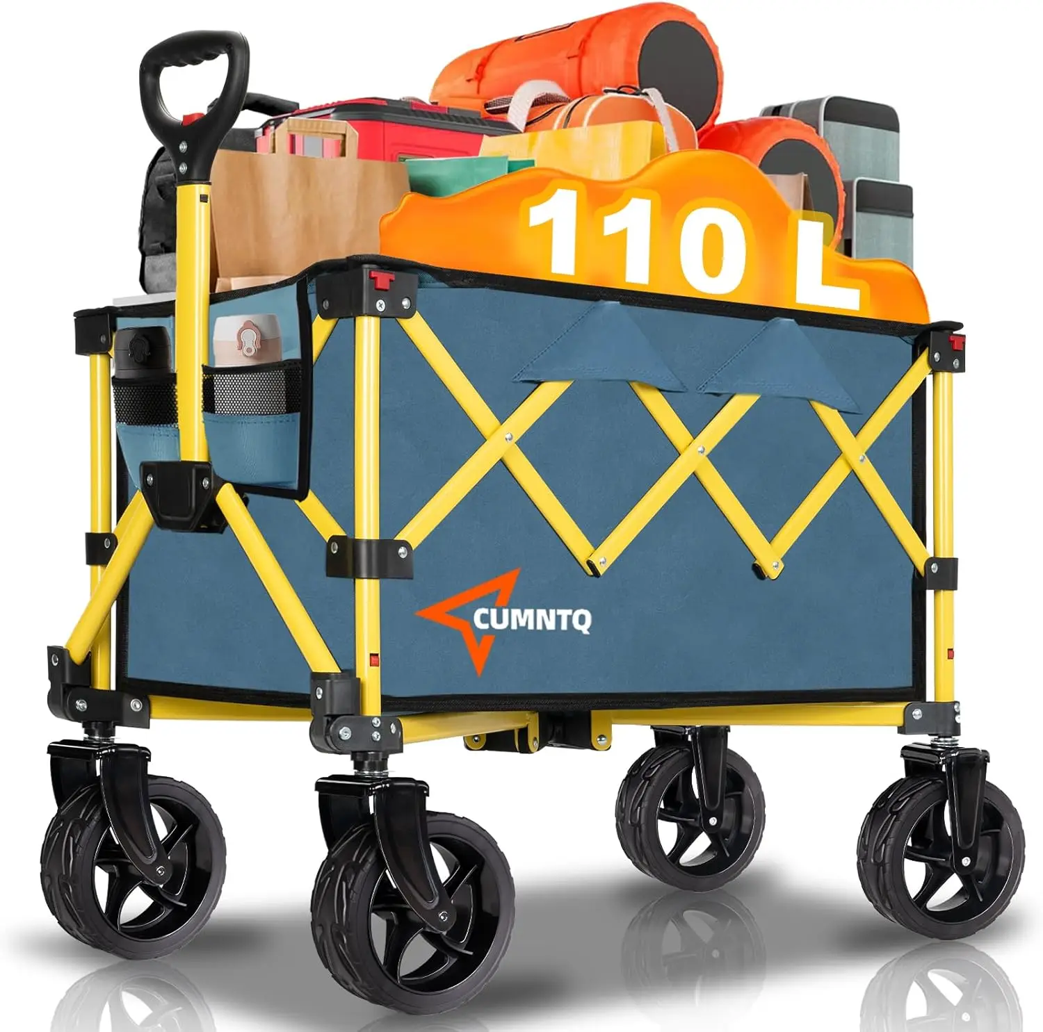 

Collapsible Wagon Cart with Wheels Heavy DutyFoldable Wagon Cart with 230lbs Weight Capacity UtilityBeach Wagons Portable for Ou